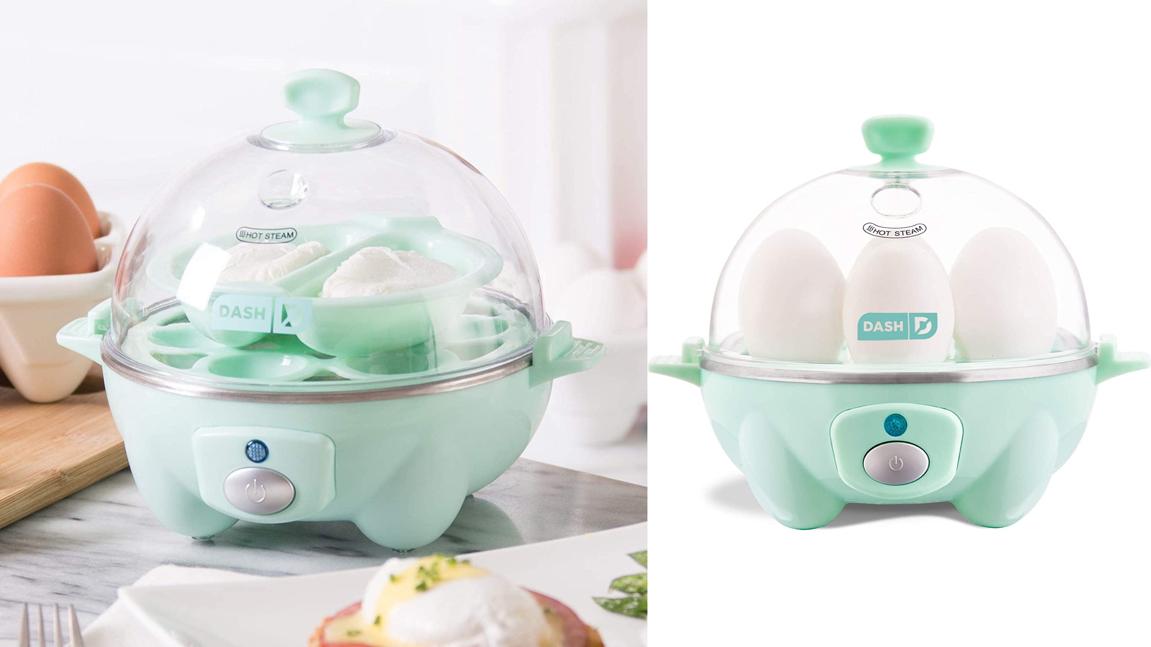 dash rapid egg cooker cooks eggs quickly, hard-boiled, omelette, or poached