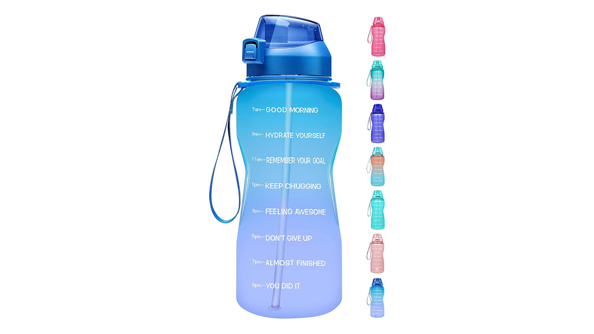 A half-gallon, time-marker water bottle so you can fuel up…