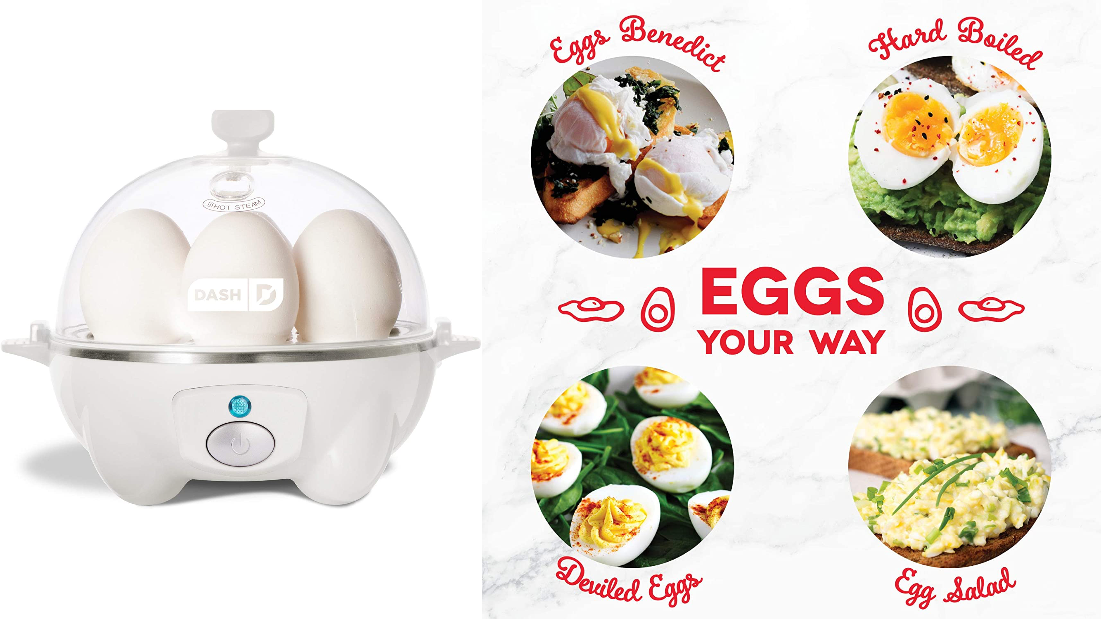 self-timed egg cooker that can automatically cook eggs for you in various styles
