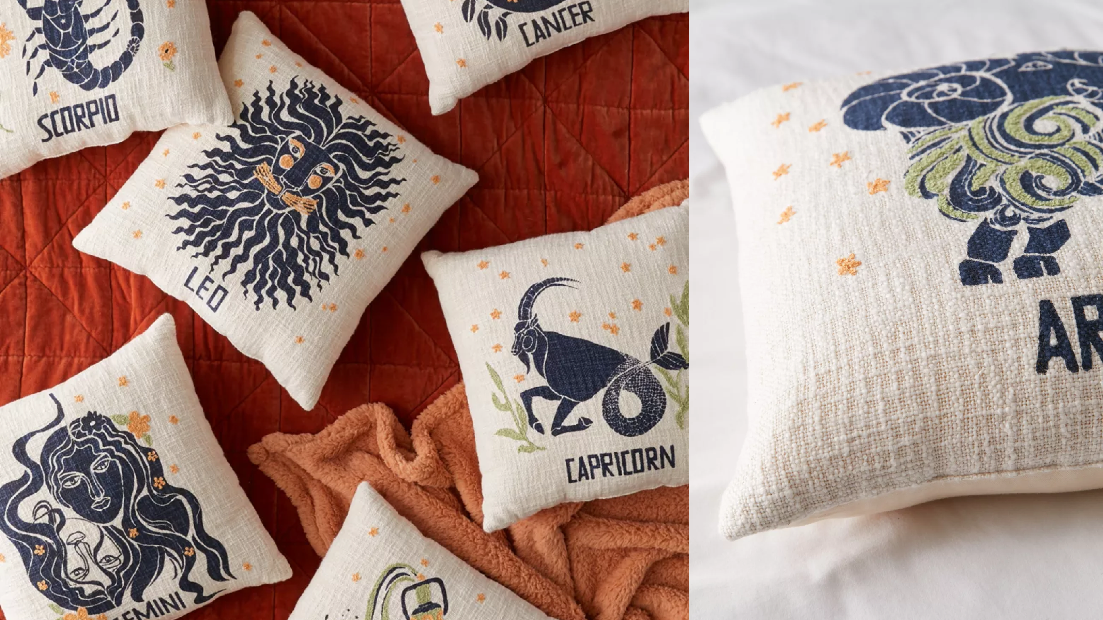 zodiac-themed throw pillow 
