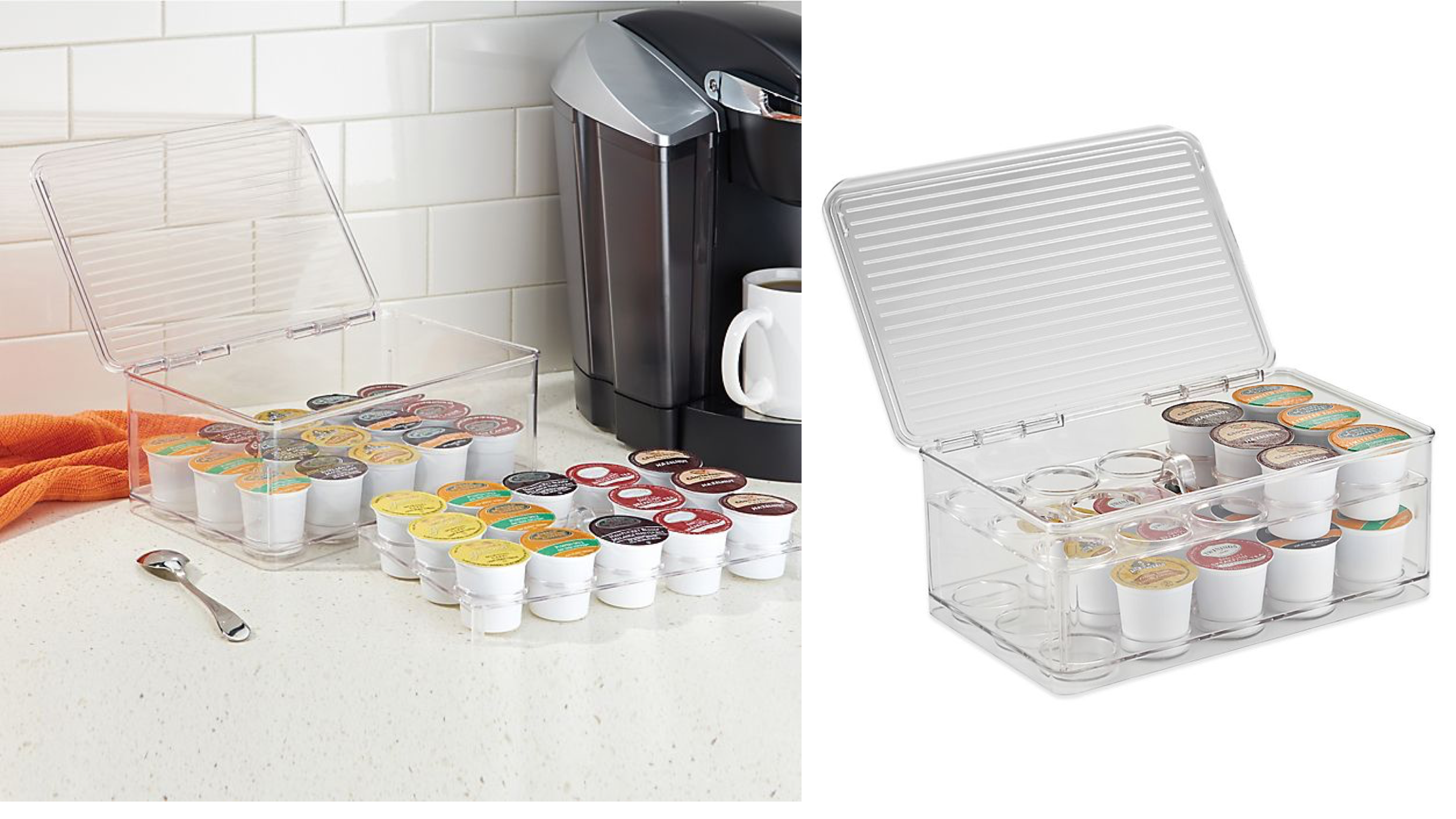 plastic clear container for coffee k-cups