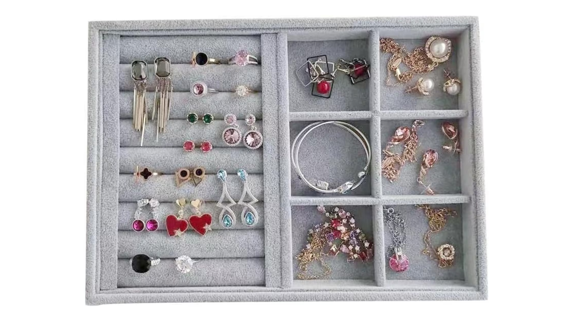 individual velvet trays for jewelry