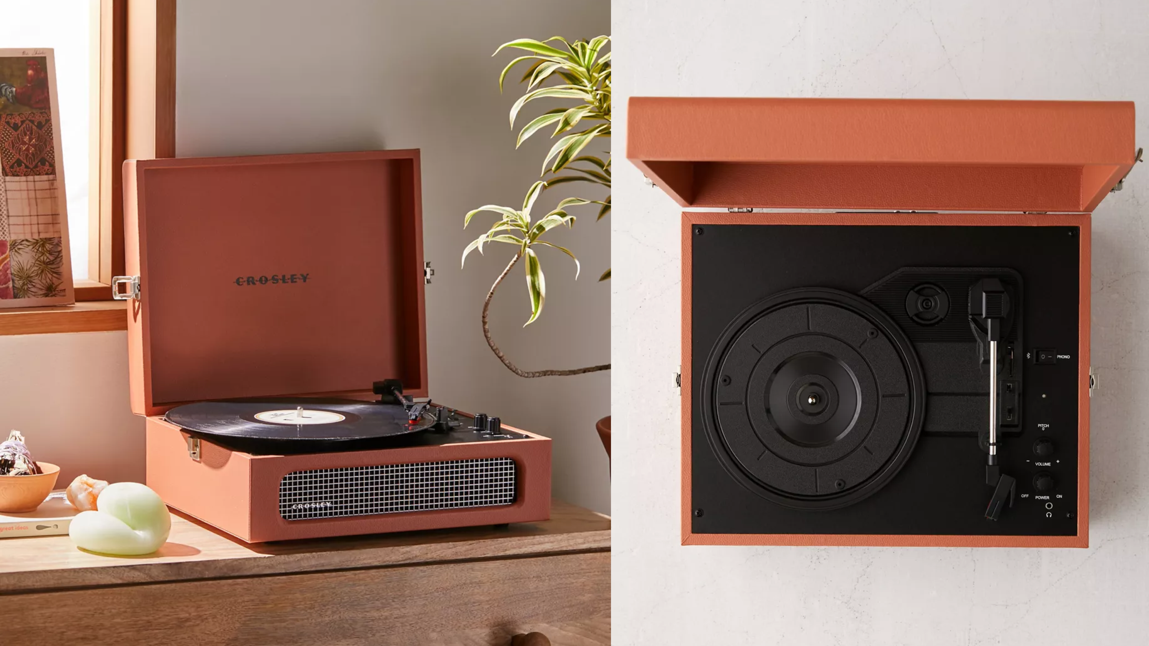 A retro-looking record player