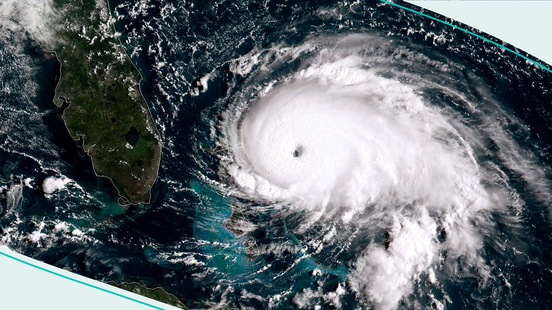 Hurricane Dorian tracking towards the Florida coast taken on September 1, 2019 in the Atlantic Ocean.