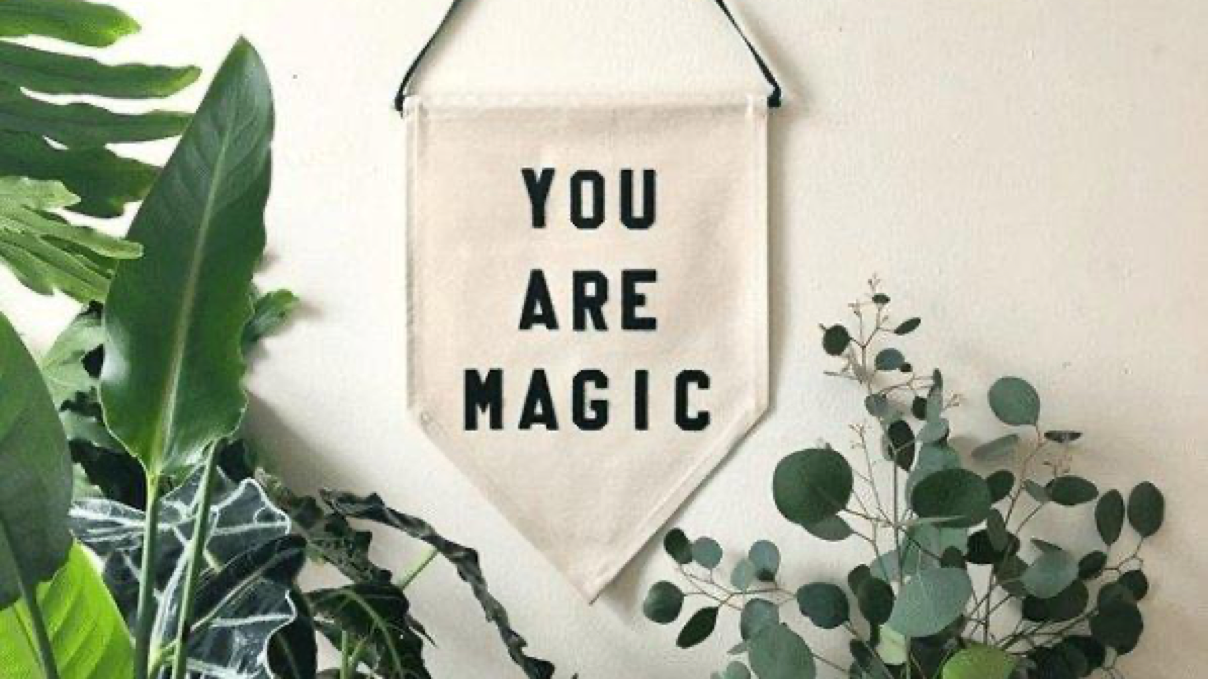 sweet "you are magic" fabric banner for wall decor