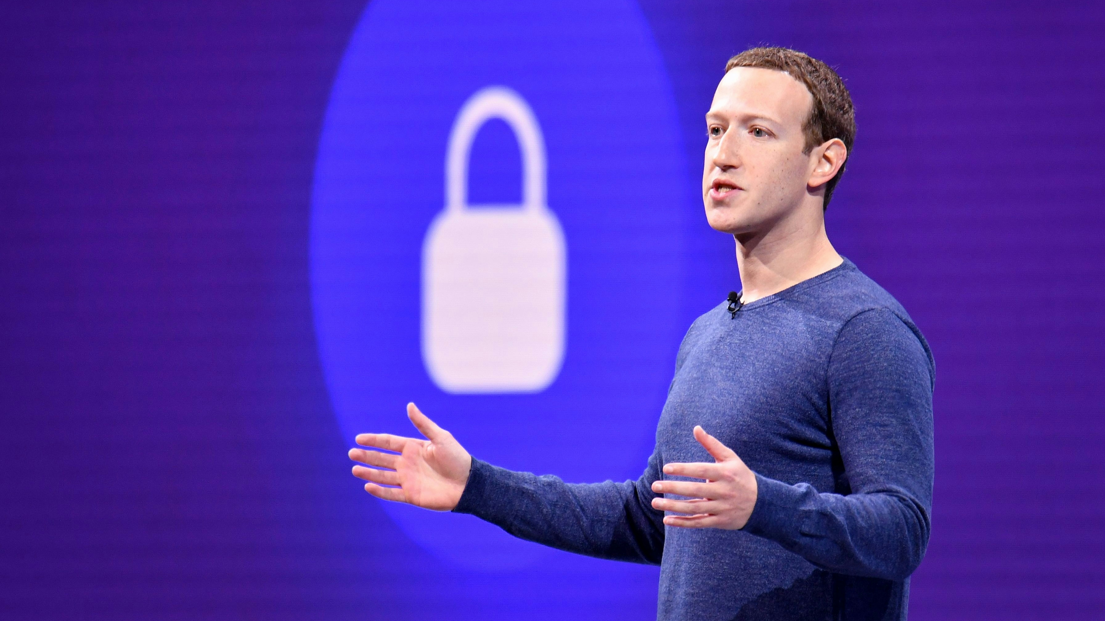 Facebook CEO Mark Zuckerberg speaks during the annual F8 summit