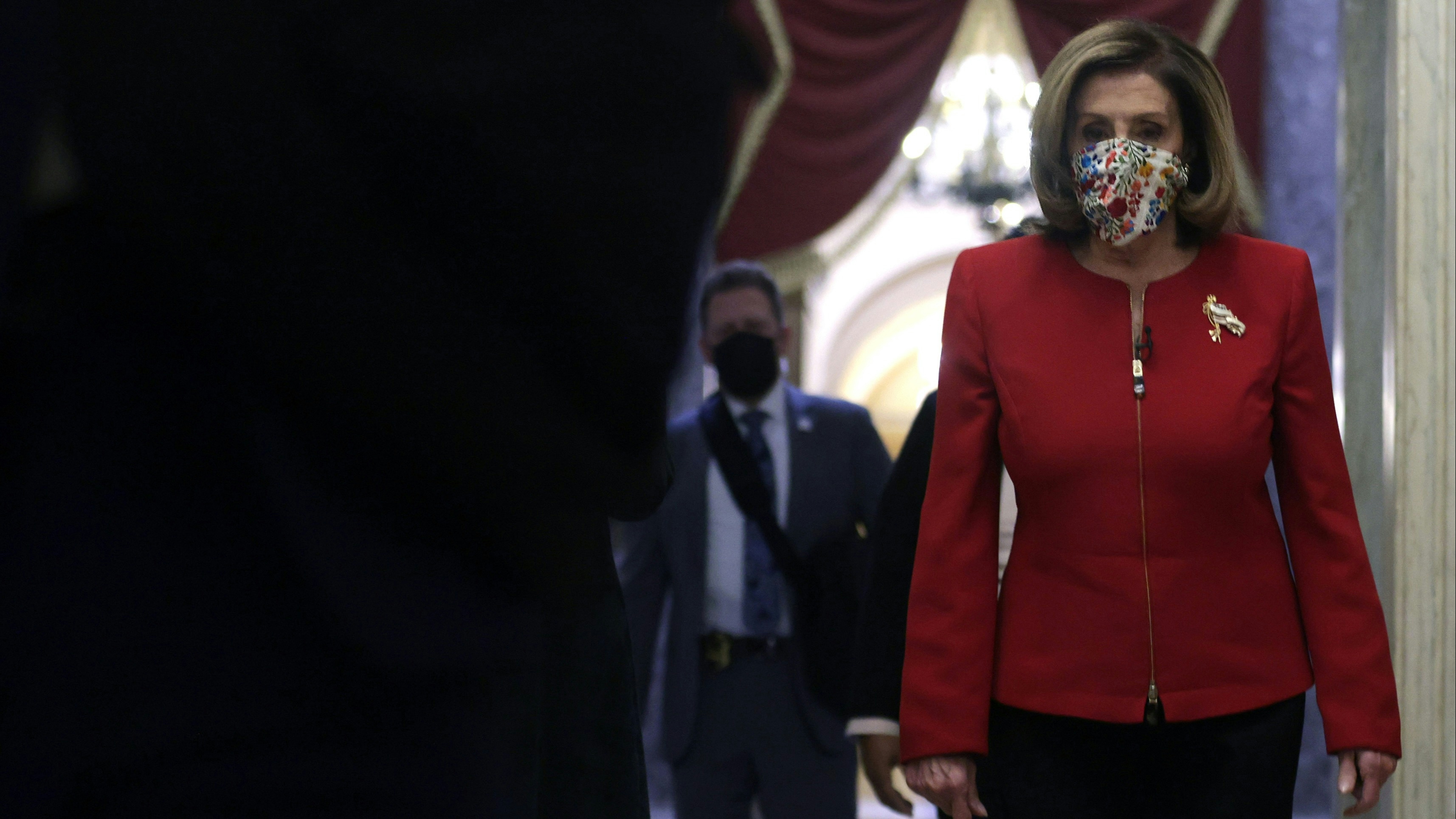 U.S. Speaker Rep. Nancy Pelosi (D-CA) walks in a hallway at the U.S. Capitol January 8, 2021 in Washington, DC